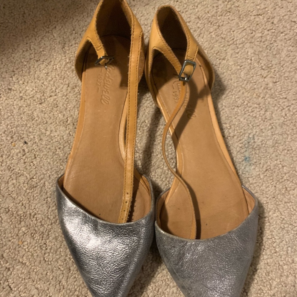 Madewell flats - silver point